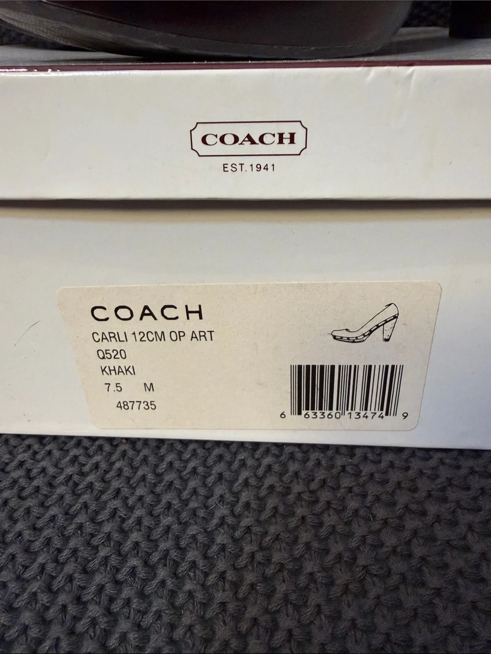 Coach Tan/Brown Signature Canvas Studded Platform Pumps -425